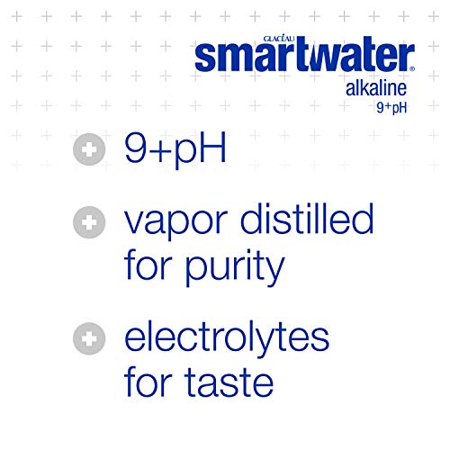 smartwater Alkaline Water 9+Ph, Vapor Distilled Premium Water, 33.8 Fl Oz (Pack Of 6)