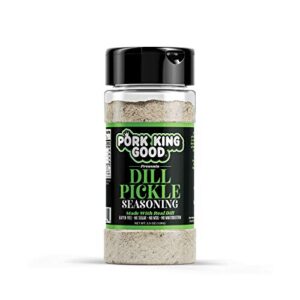 pork king good dill pickle seasoning for cooking and popcorn seasoning – keto friendly, paleo, no msg, gluten free (dill pickle, single shaker)
