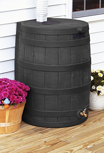 Good Ideas RW50-BLK Rain Wizard Rain Barrel 50-Gallon, Black