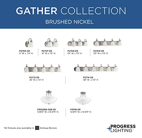 Progress Lighting P2708-09 Gather Bath & Vanity, Brushed Nickel