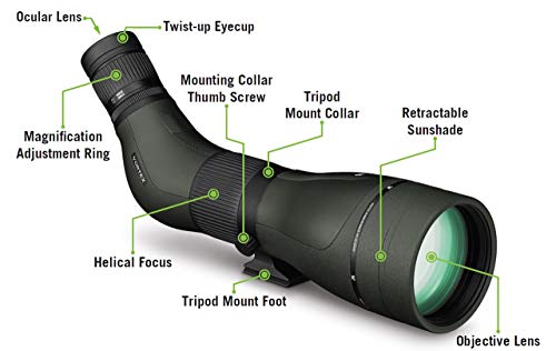 Vortex Optics Diamondback HD Spotting Scope 16-48x65 Angled, Green