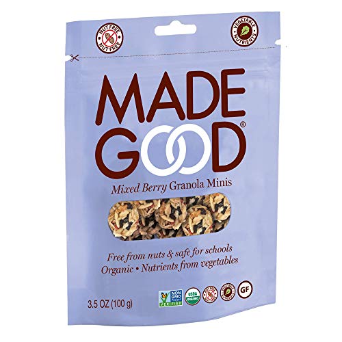 MadeGood Mixed Berry Granola Minis, USDA Certified Organic, Gluten Free & Non-GMO, 3.5 Oz (Pack of 6)
