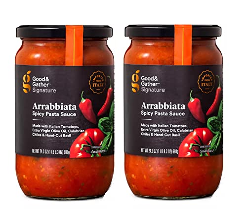 Italian Arrabbiata Spicy Pasta Sauce 2 Glass Jars 24.3oz each - By Good & Gather Signature