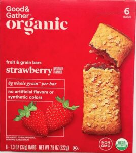 good & gather- organic whole grain strawberry fruit & grain bars – 6ct – 7.8 oz