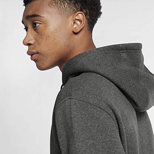 Nike Men's Sportswear Club Pullover Hoodie, Charcoal Heather/Charcoal Heather/White, Small Tall