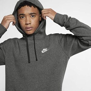 Nike Men's Sportswear Club Pullover Hoodie, Charcoal Heather/Charcoal Heather/White, Small Tall