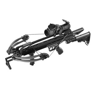 MA3TY 1.5-5x32 Crossbow Scope, 20-100 Yards Ballistic Reticle, 300-425 FPS Speed Adjustment,Second Focal Plane,Crossbow Scopes,2 Retical Illuminated Compact Optics, W/Rings