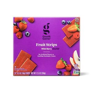 fruit strips wild berry fruit leathers healthy snack made with real fruit puree concentrate good and gather 25 strips (wild berry) – set of 4