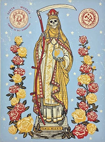 Holy Death 7 Day Yellow Candle -veladoras para la Santa Muerte , Santa Muerte Veladora-Santisima Muerte-7 Day Candle- devotional Candle- Yellow Candle- Good Luck and Financial Prosperity