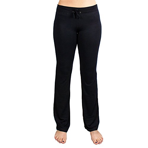 Crown Sporting Goods womens Straight yoga pants, Black, Medium US