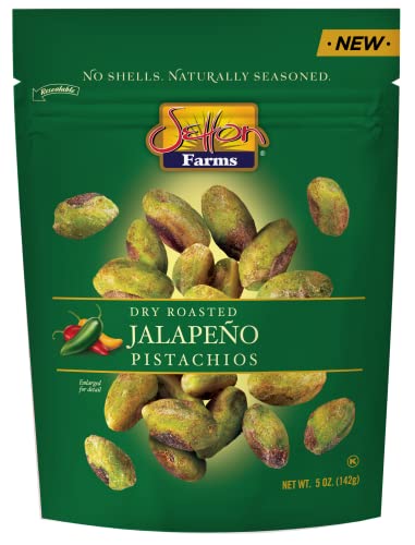 Setton Farms Naturally Seasoned Pistachio Kernels, Jalapeno, No Shell Pistachios, Certified Non-GMO, Gluten Free, Vegan and Kosher, 5 oz Resealable Pouch