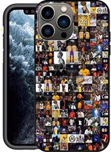 basketball stars designed for iphone 13 pro max case, kobe gather pattern compatible with iphone 13 pro max case 6.7 inch, tpu anti-scratch shockproof soft case (kobe gather)