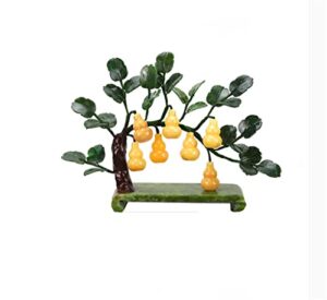 yxbdn jade fortune feng shui gourd potted ornaments to attract wealth and gather wealth living room wine cabinet decorations (color : gray, size : 23 * 8 * 35cm)