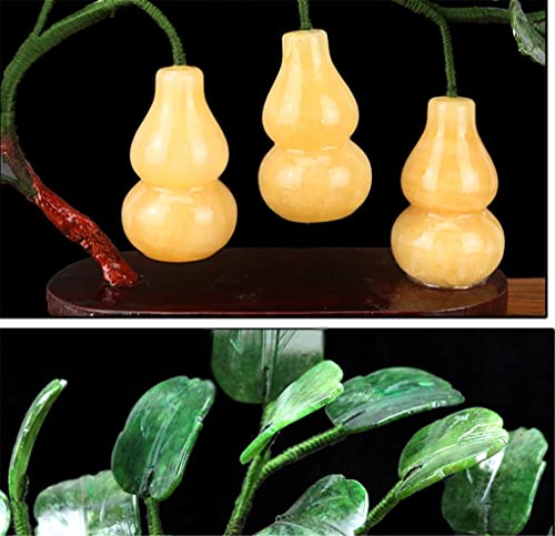 YXBDN Jade Fortune Feng Shui Gourd Potted Ornaments to Attract Wealth and Gather Wealth Living Room Wine Cabinet Decorations (Color : Gray, Size : 23 * 8 * 35cm)