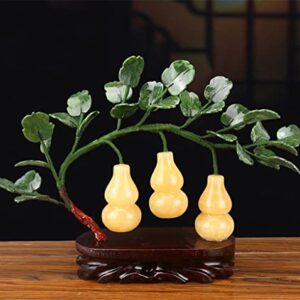 YXBDN Jade Fortune Feng Shui Gourd Potted Ornaments to Attract Wealth and Gather Wealth Living Room Wine Cabinet Decorations (Color : Gray, Size : 23 * 8 * 35cm)