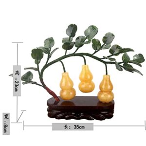 YXBDN Jade Fortune Feng Shui Gourd Potted Ornaments to Attract Wealth and Gather Wealth Living Room Wine Cabinet Decorations (Color : Gray, Size : 23 * 8 * 35cm)