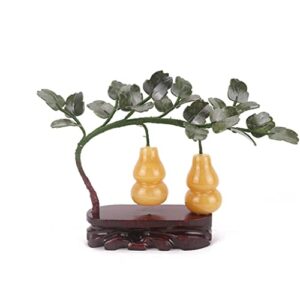 GENIGW Jade Fortune Feng Shui Gourd Potted Ornaments to Attract Wealth and Gather Wealth Living Room Wine Cabinet Decorations (Color : Gray, Size : 23 * 8 * 30cm)