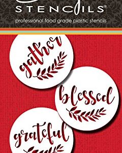 Grateful, Blessed And Gather Cookie Stencil C993 by Designer Stencils