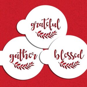 Grateful, Blessed And Gather Cookie Stencil C993 by Designer Stencils