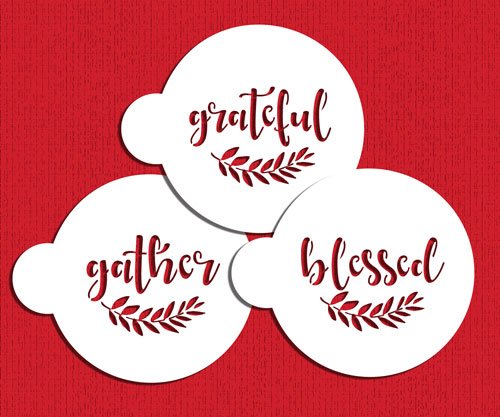 Grateful, Blessed And Gather Cookie Stencil C993 by Designer Stencils