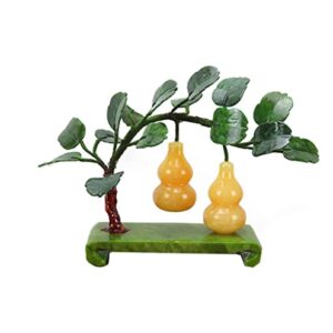 WXBDD Jade Fortune Feng Shui Gourd Potted Ornaments to Attract Wealth and Gather Wealth Living Room Wine Cabinet Decorations (Color : Gray, Size : 23 * 8 * 30cm)