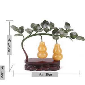 WXBDD Jade Fortune Feng Shui Gourd Potted Ornaments to Attract Wealth and Gather Wealth Living Room Wine Cabinet Decorations (Color : Gray, Size : 23 * 8 * 30cm)