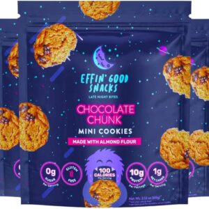 effin good chocolate chip keto cookies | sugar free cookies | keto snacks | high protein, low carb, low calorie | no sugar alcohols | gluten free | diabetic snacks | keto dessert | healthy snacks for adults(3 pack)