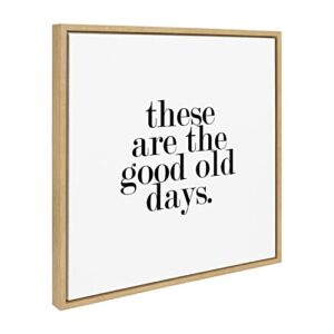kate and laurel sylvie good old days framed canvas wall art by maggie price of hunt and gather goods, 22×22 natural, modern farmhouse wall décor