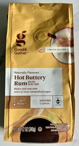 tecnovo hot buttery rum light roast ground coffee naturally flavored