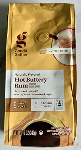 TECNOVO Hot Buttery Rum Light Roast Ground Coffee Naturally Flavored