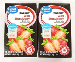great value sugar free, low calorie energy wild strawberry drink mix (pack of 2)