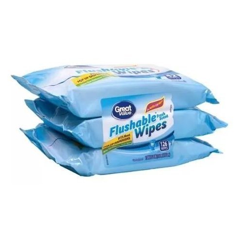 Great Value Fresh Scent Flushable Wipes Refills, 42 sheets (Pack of 6)