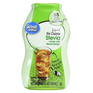 great value liquid no calorie stevia sweetener, 1.68 fl oz (pack of 4) natural zero calorie sweetener