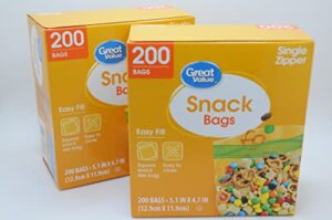 great value zipper square snack bags value pack of 2