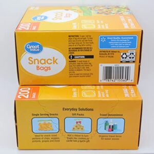 Great Value Zipper Square Snack Bags Value Pack of 2