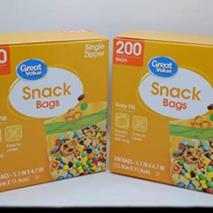 Great Value Zipper Square Snack Bags Value Pack of 2