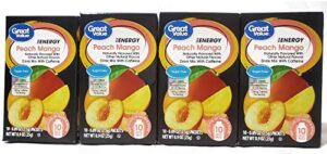 great value sugar free, low calorie energy peach mango drink mix (pack of 4)