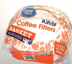 great value coffee filters basket white paper 8 – 12 cup (1000 count)