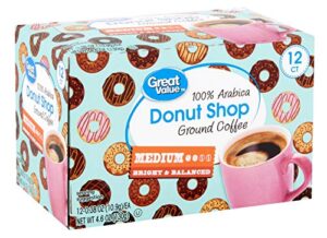 great value donut shop blend medium roast coffee k-cup packs, 0.38 oz, 12 count