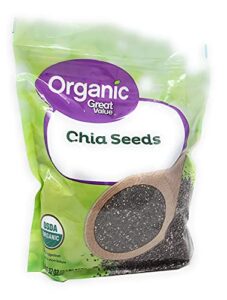 great value organic chia seeds usda organic net wt 32 oz (907g) – no artificial flavors or preservatives to deliver great foods you can trust, honest taste