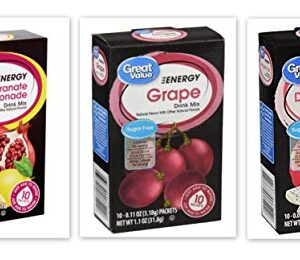 Great Value Energy Drink Mix bundle: 2x Dragon Fruit, 2x Grape; 2x Pomegranate Lemonade