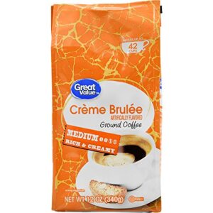 great value crème brulèe medium roasted ground coffee, 12 oz (pack of 2)