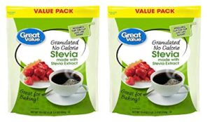 great value granulated no calorie stevia sweetener, 19.4oz resealable pouch (pack of 2)