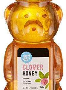 Amazon Brand - Happy Belly Clover Honey, 12 Ounce