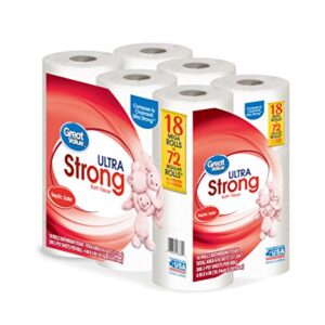 Great Value Ultra Strong Toilet Tissue Paper, 18 Mega Rolls