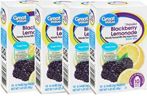great value sugar free low calorie blackberry lemonade drink mix 10 packets (4 of 10 packets)