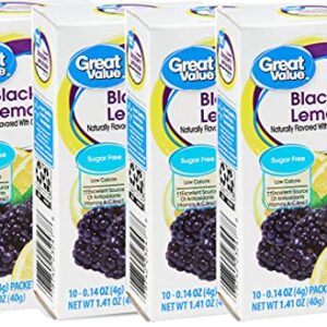 Great Value Sugar free Low calorie Blackberry Lemonade Drink Mix 10 packets (4 of 10 packets)