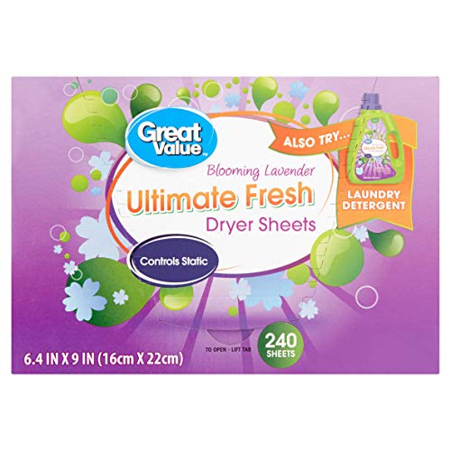 Great Value Blooming Lavender Dryer Sheets, 240 sheets