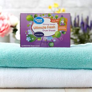 Great Value Blooming Lavender Dryer Sheets, 240 sheets