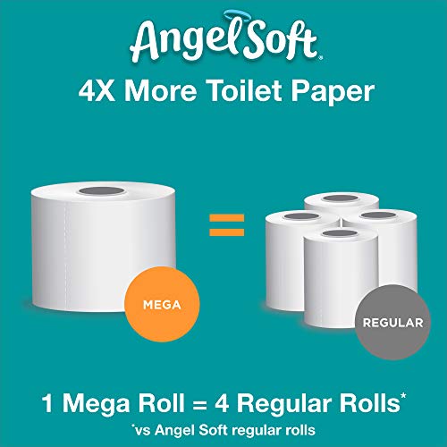 Angel Soft® Toilet Paper with Fresh Lavender Scented Tube, 6 Mega Rolls = 24 Regular Rolls, 2-Ply Bath Tissue